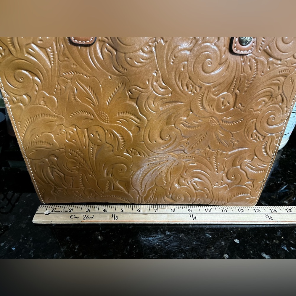 Patricia Nash Brown Embossed Leather Bag - Picture 2 of 11
